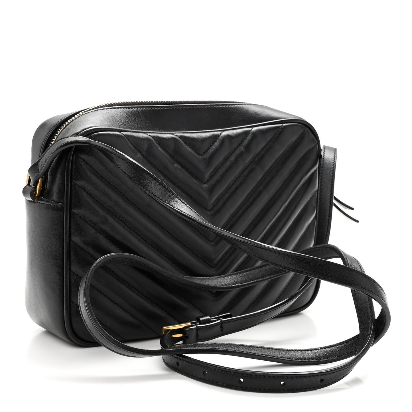 Calfskin Matelasse Monogram Lou Camera Bag Black