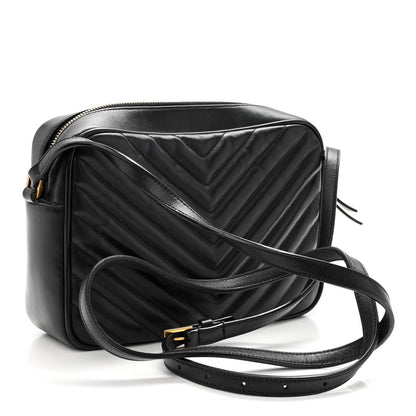 Saint Laurent Calfskin Matelasse Monogram Lou Camera Bag Black 3 of 9