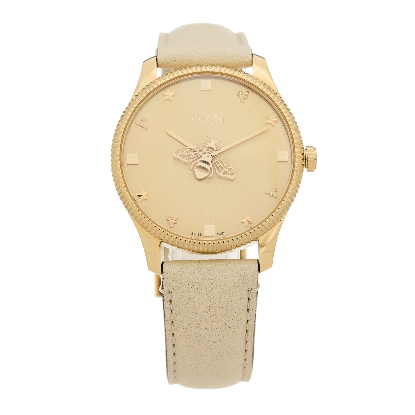 Stainless Steel Calfskin 36mm G-Timeless Bee Quartz Watch White