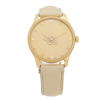 Gucci Stainless Steel Calfskin 36mm G-Timeless Bee Quartz Watch White 1 of 4