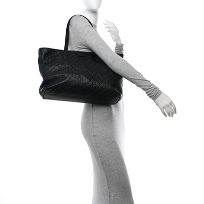 Gucci ssima Medium Zippered Shopping Tote Black 3 of 20