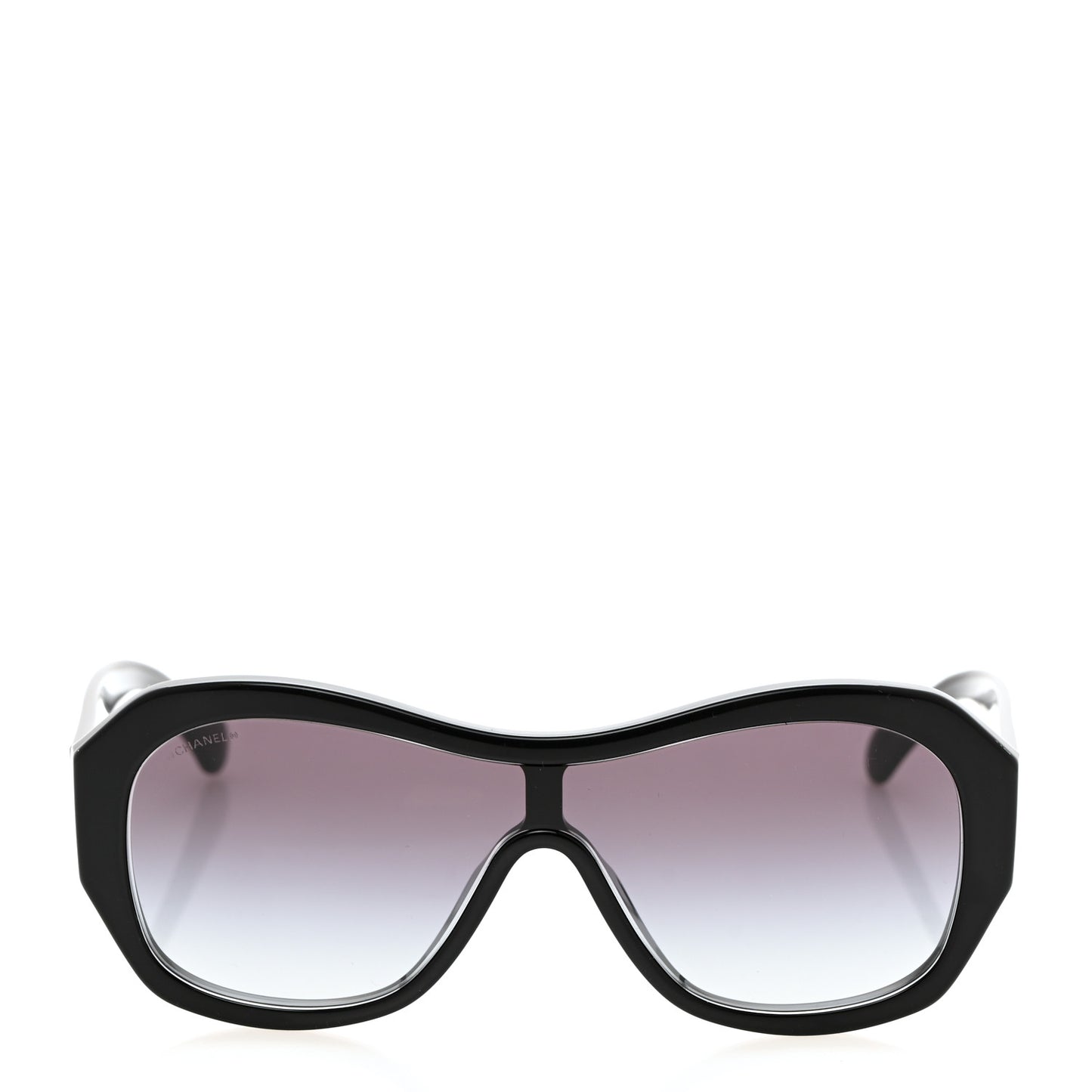 Acetate Crystal CC Shield Sunglasses 5497-B-A Black