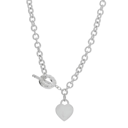 Tiffany Sterling Silver Heart Tag Toggle Necklace 1 of 4