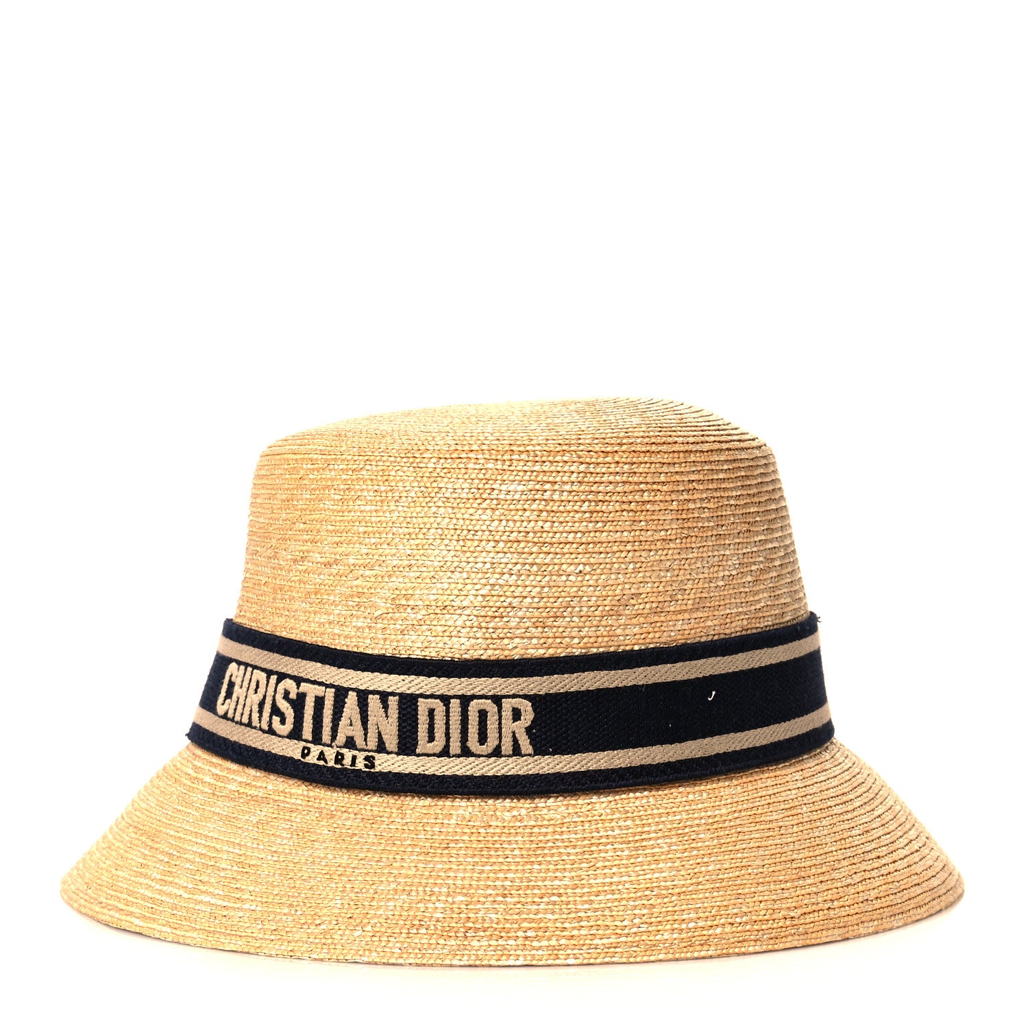 Christian Dior Straw Bucket Hat 58 Natural 1 of 7