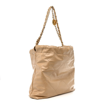 Chanel Shiny Calfskin Quilted Small Chanel 22 Beige Beige 4 of 12