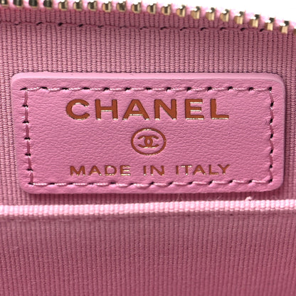 Chanel Lambskin Quilted Chanel 19 Zip Around Coin Purse Wallet Light Pink 6 of 9