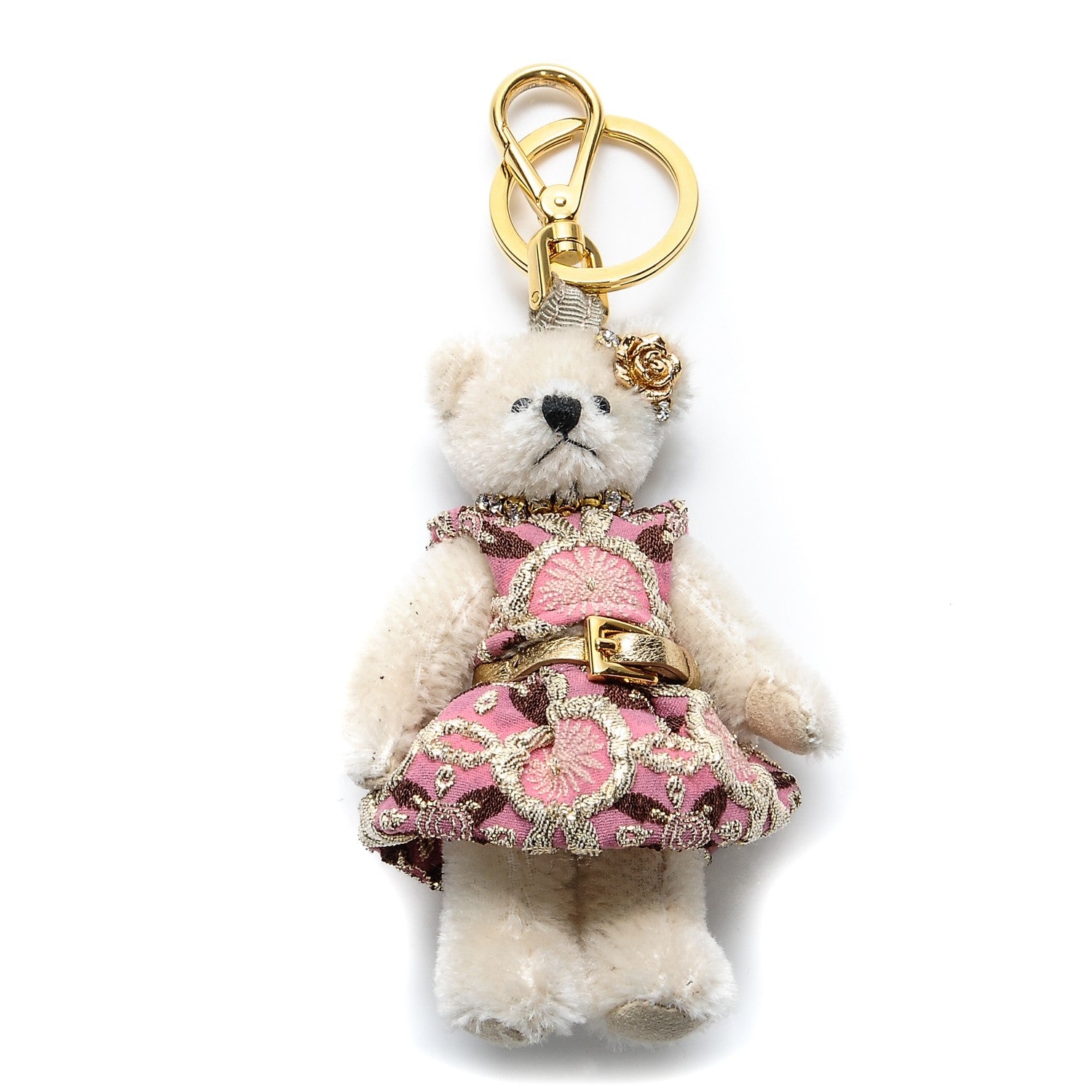 Prada Crystal Trick Teddy Bear Keychain Charm 1 of 4