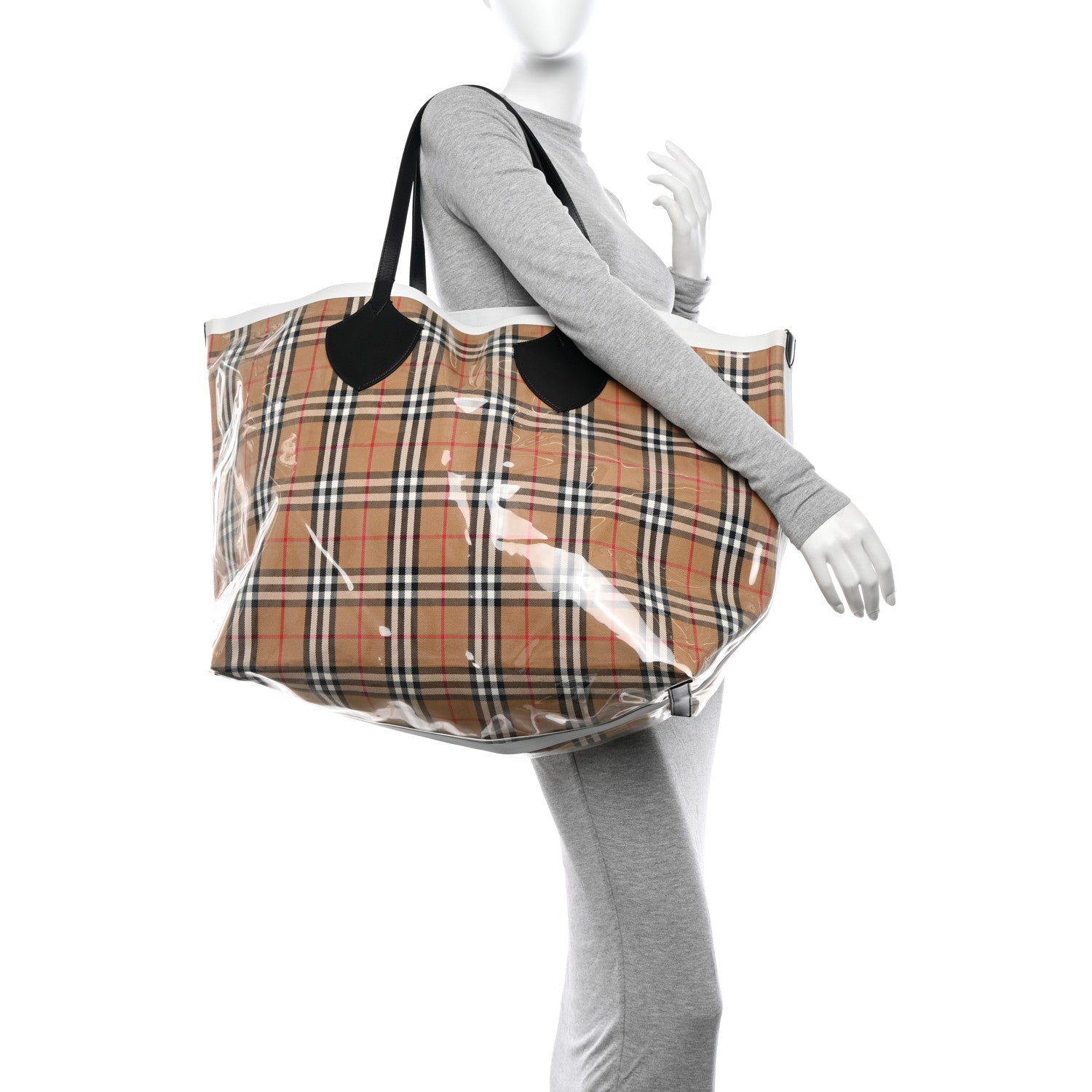 Burberry Vintage Check Transparent The Giant Reversible Tote Black 2 of 10