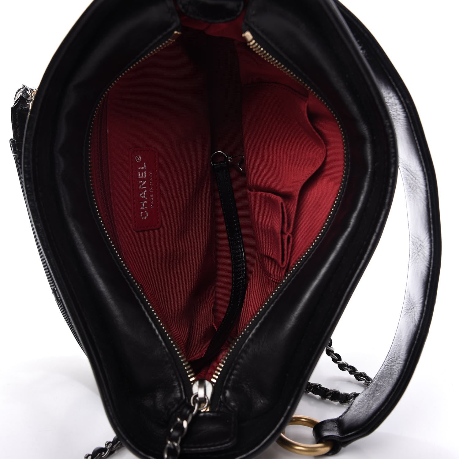Chanel Aged Calfskin Quilted Small Gabrielle Logo Hobo Black 6 of 12