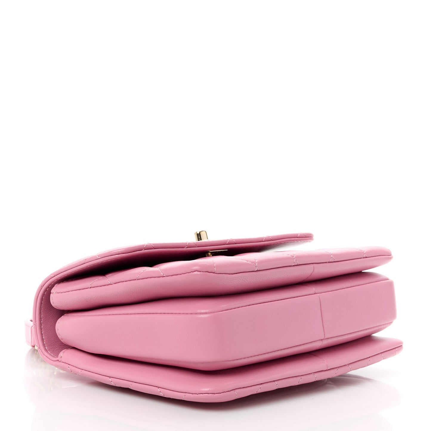 Lambskin Quilted Small Trendy CC Flap Dual Handle Bag Pink