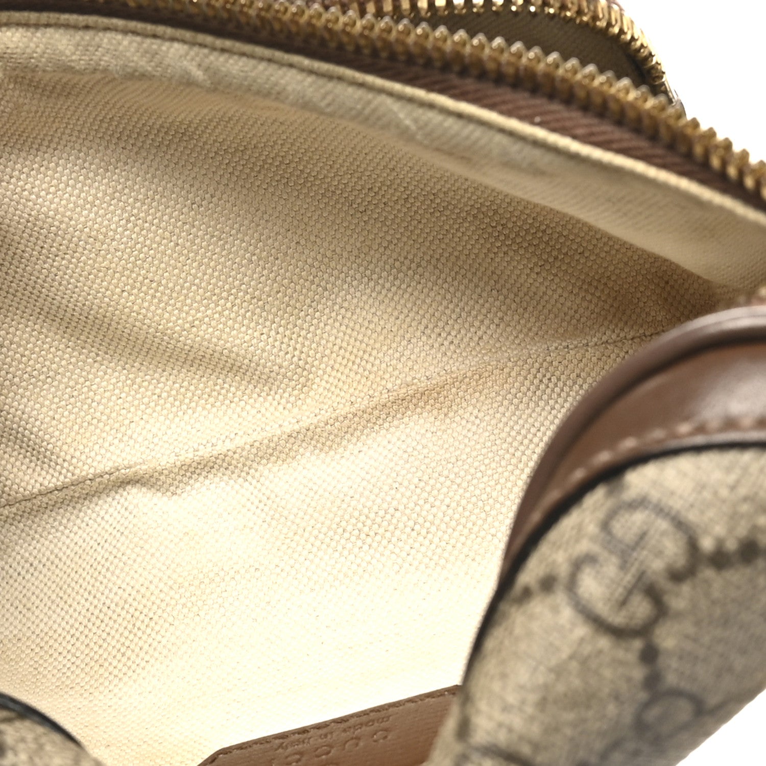 Gucci GG Supreme Monogram Textured Calfskin Retro Interlocking G Belt Bag Beige Ebony Brown Sugar 5 of 10