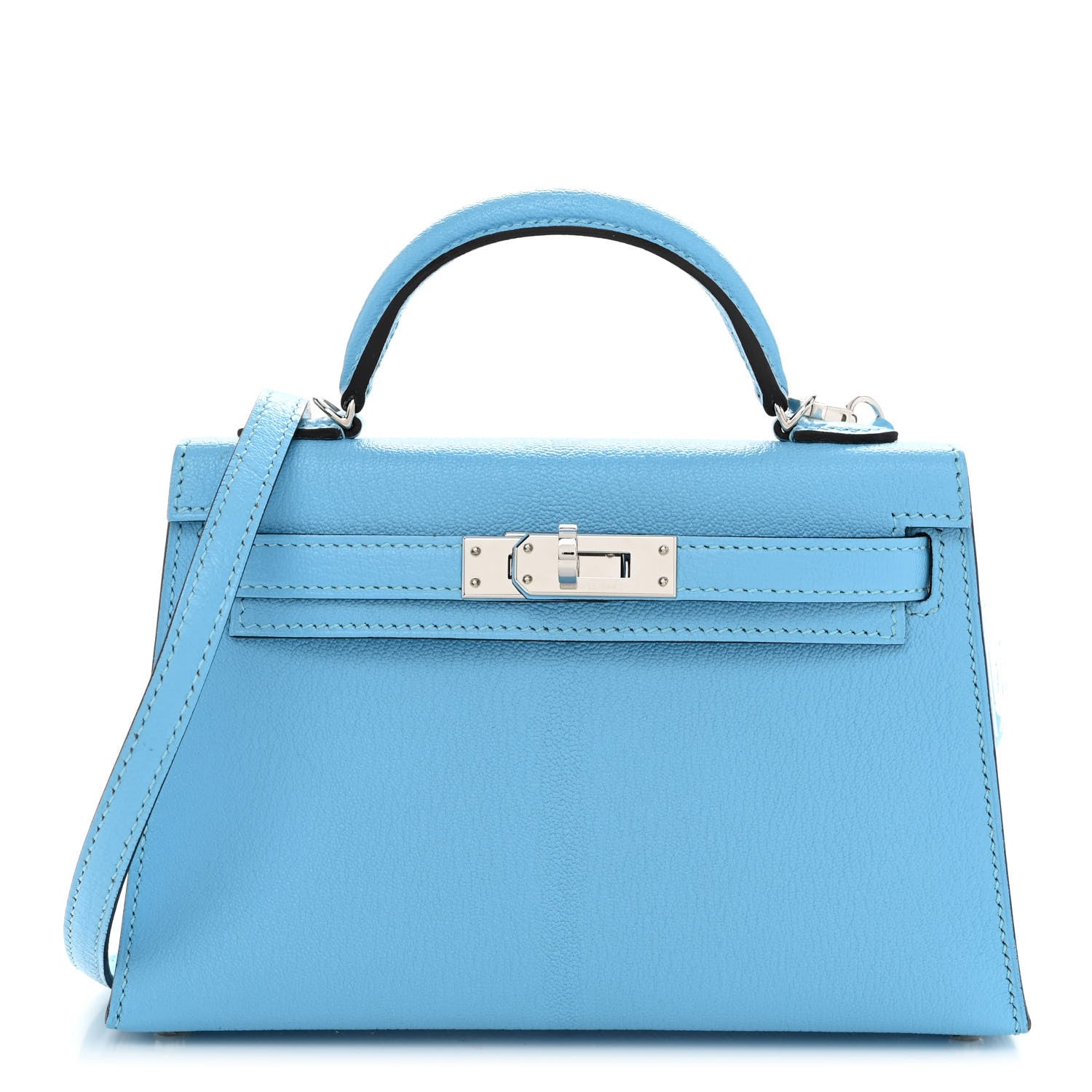 Hermes Chevre Mysore Mini Kelly Sellier 20 Celeste 1 of 13