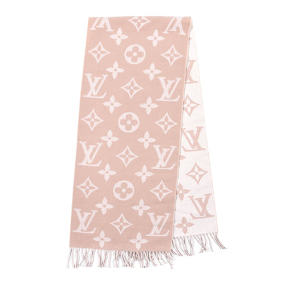 Louis Vuitton Wool Cashmere Monogram Daily LV Scarf Pink White 2 of 5