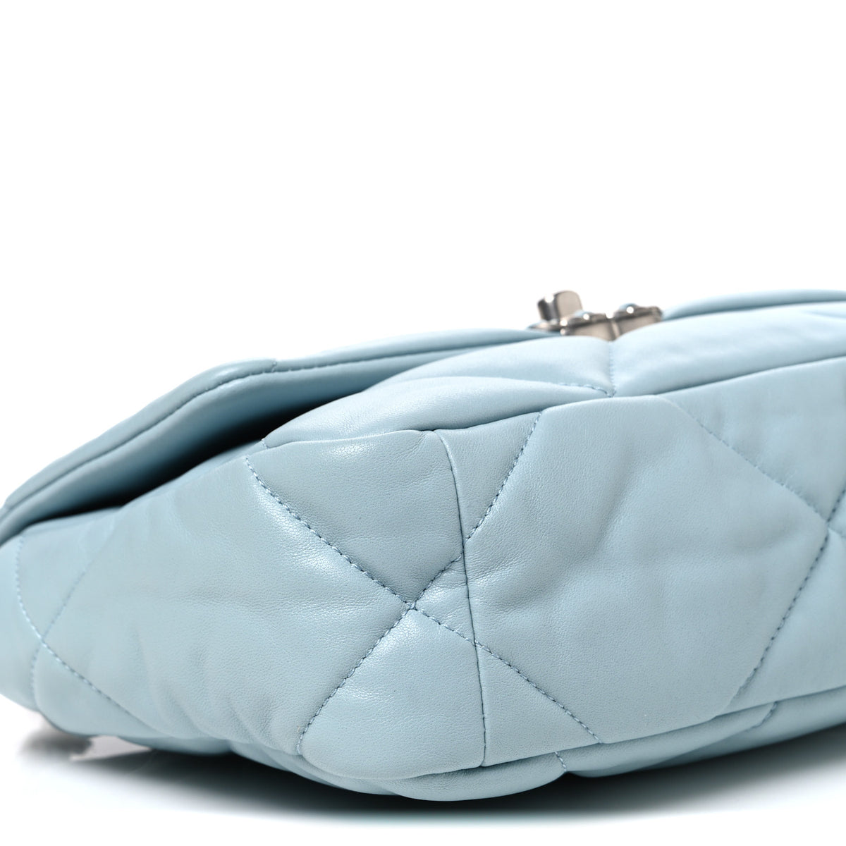 Lambskin Quilted Medium Chanel 19 Flap Light Blue