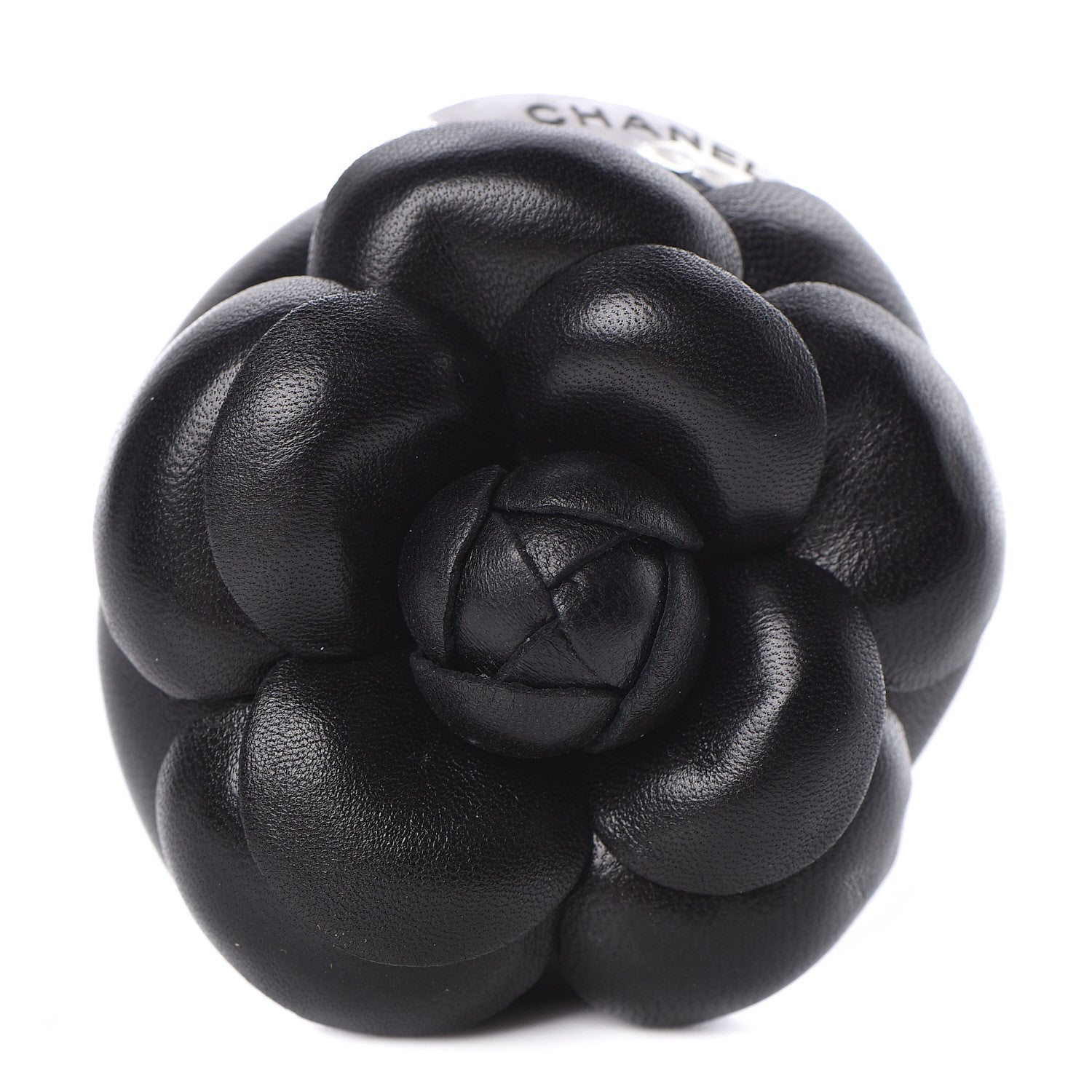Chanel Lambskin Camellia Brooch Black 1 of 5