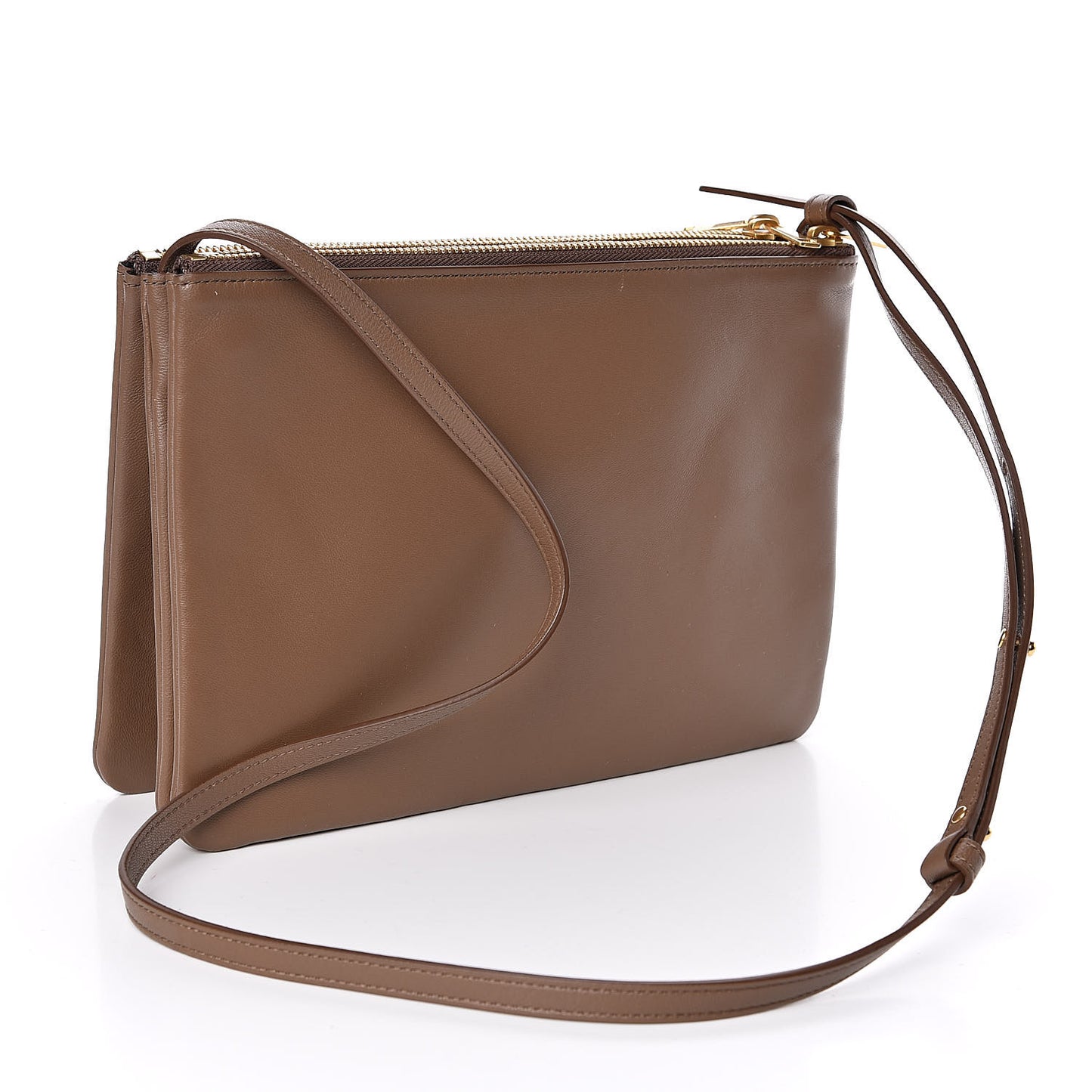 Lambskin Large Trio Crossbody Bag Camel