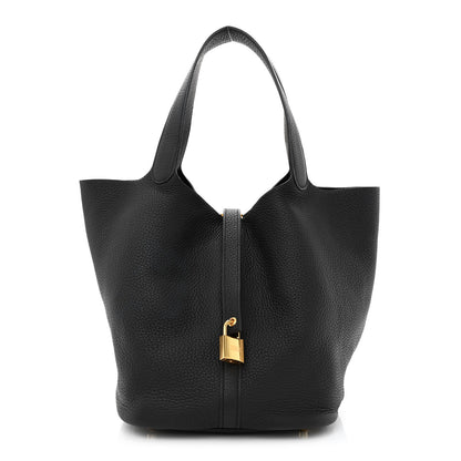 Hermes Taurillon Clemence Picotin Lock 26 GM Black 1 of 14
