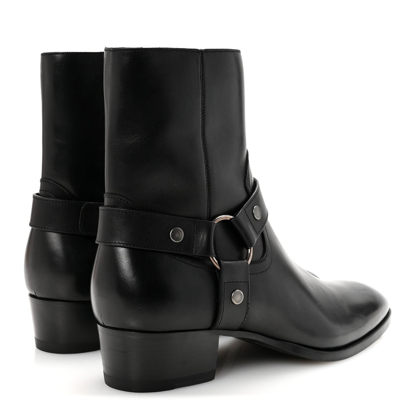Calfskin Mens Wyatt Marrakesh Harness Ankle Boots 44 Black