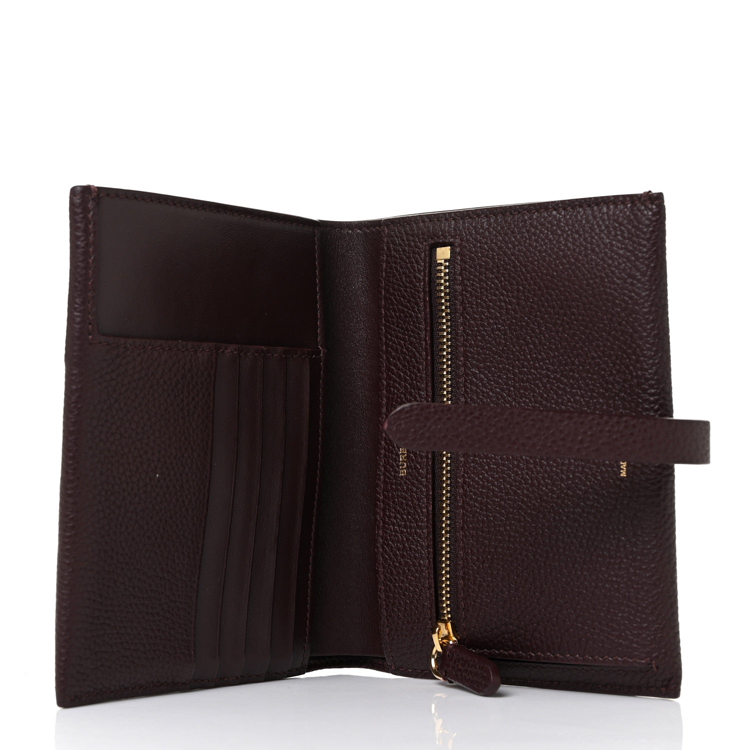 Burberry Grainy Calfskin Monogram Motif Folding Wallet Brown 7 of 9