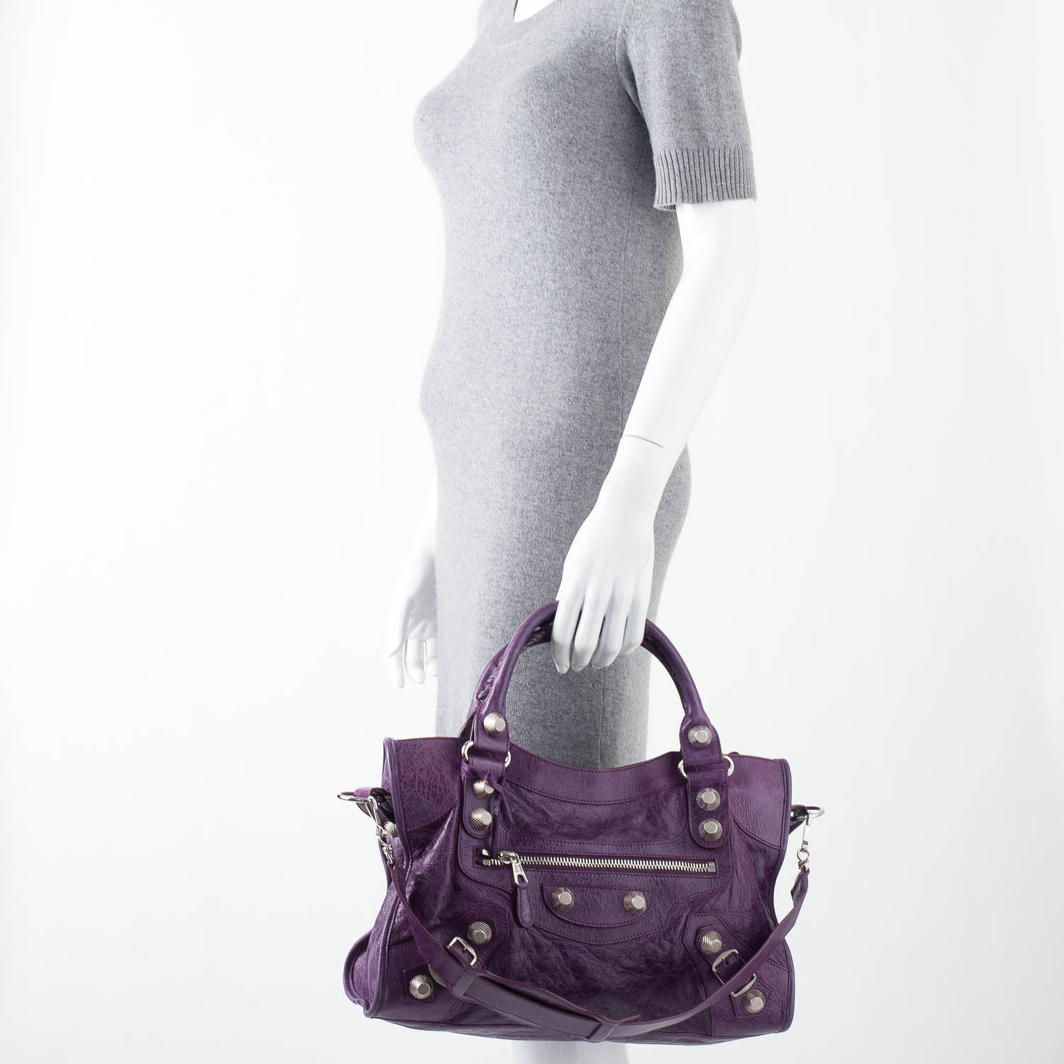 Balenciaga Agneau Giant 21 Silver Hardware City Raisin Purple 2 of 10