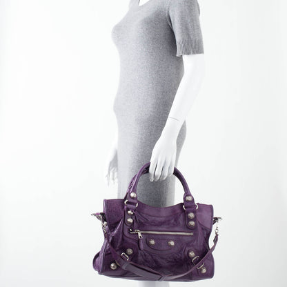 Balenciaga Agneau Giant 21 Silver Hardware City Raisin Purple 2 of 10