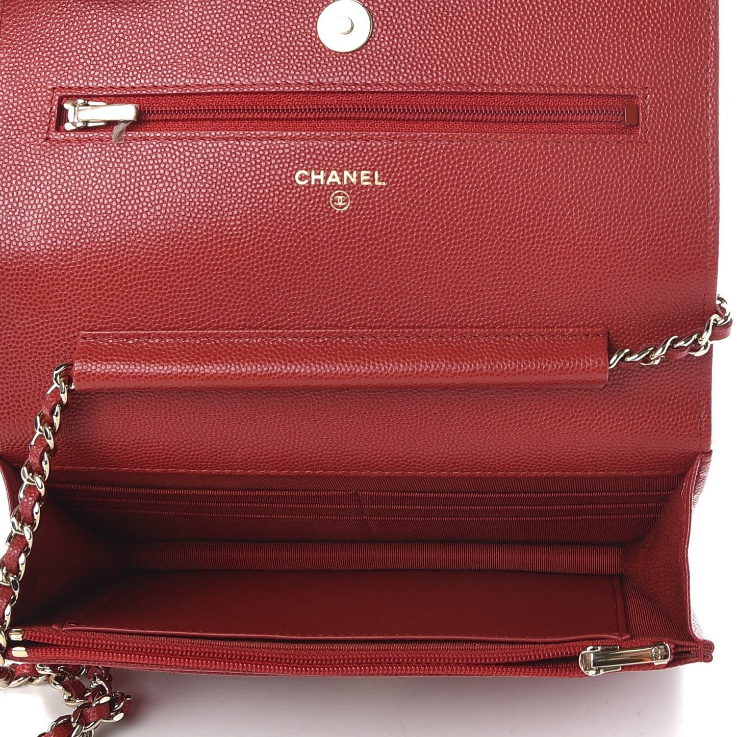 Caviar Quilted Wallet On Chain WOC Red