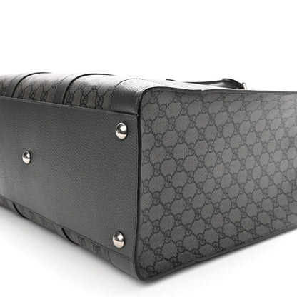 Gucci GG Supreme Monogram Textured Dollar Calfskin Large Ophidia Tote Bag Grey Black Graphite Grey 9 of 9