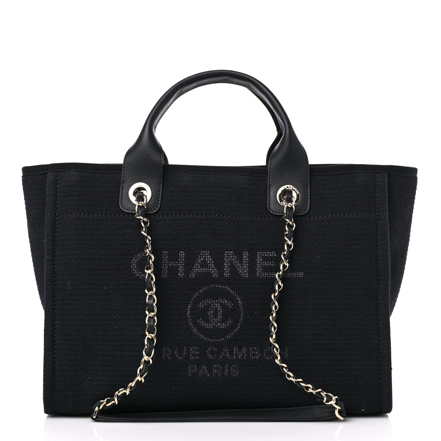 Chanel Mixed Fibers Small Deauville Tote Black 3 of 11
