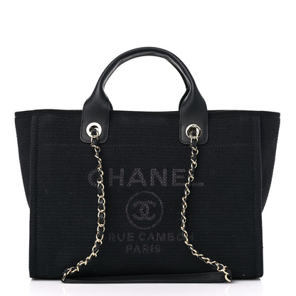 Chanel Mixed Fibers Small Deauville Tote Black 3 of 11