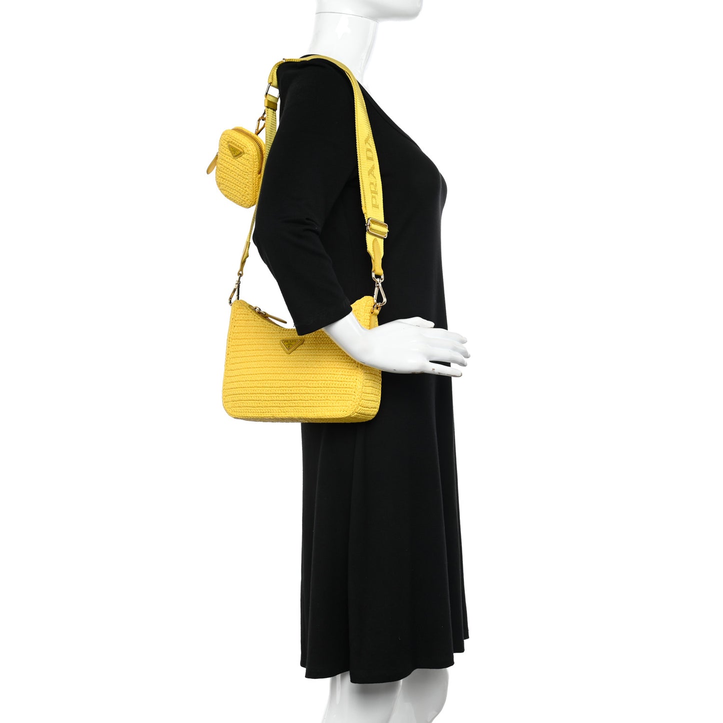 Yarn Raffia Effect Crochet Re-Edition 2005 Shoulder Bag Giallo