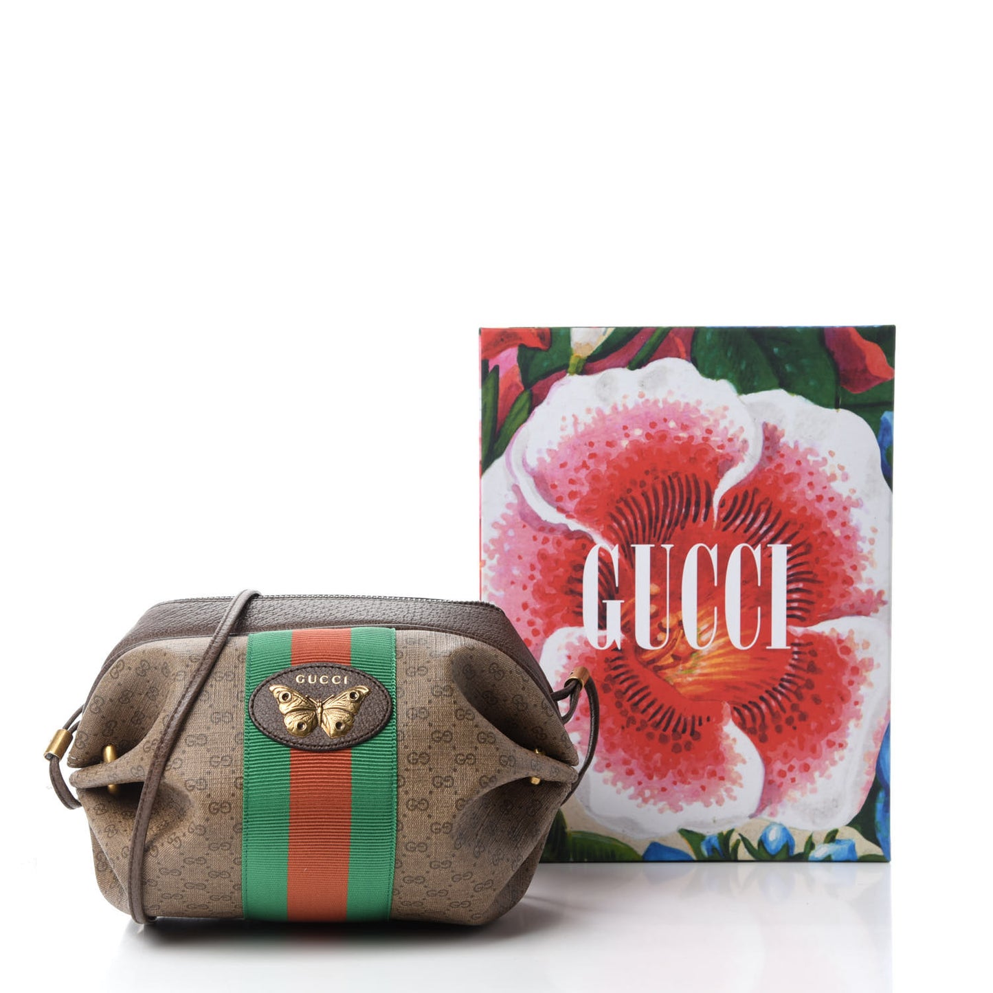 Mini Vintage GG Supreme Monogram Web Butterfly New Candy Crossbody Beige New Acero