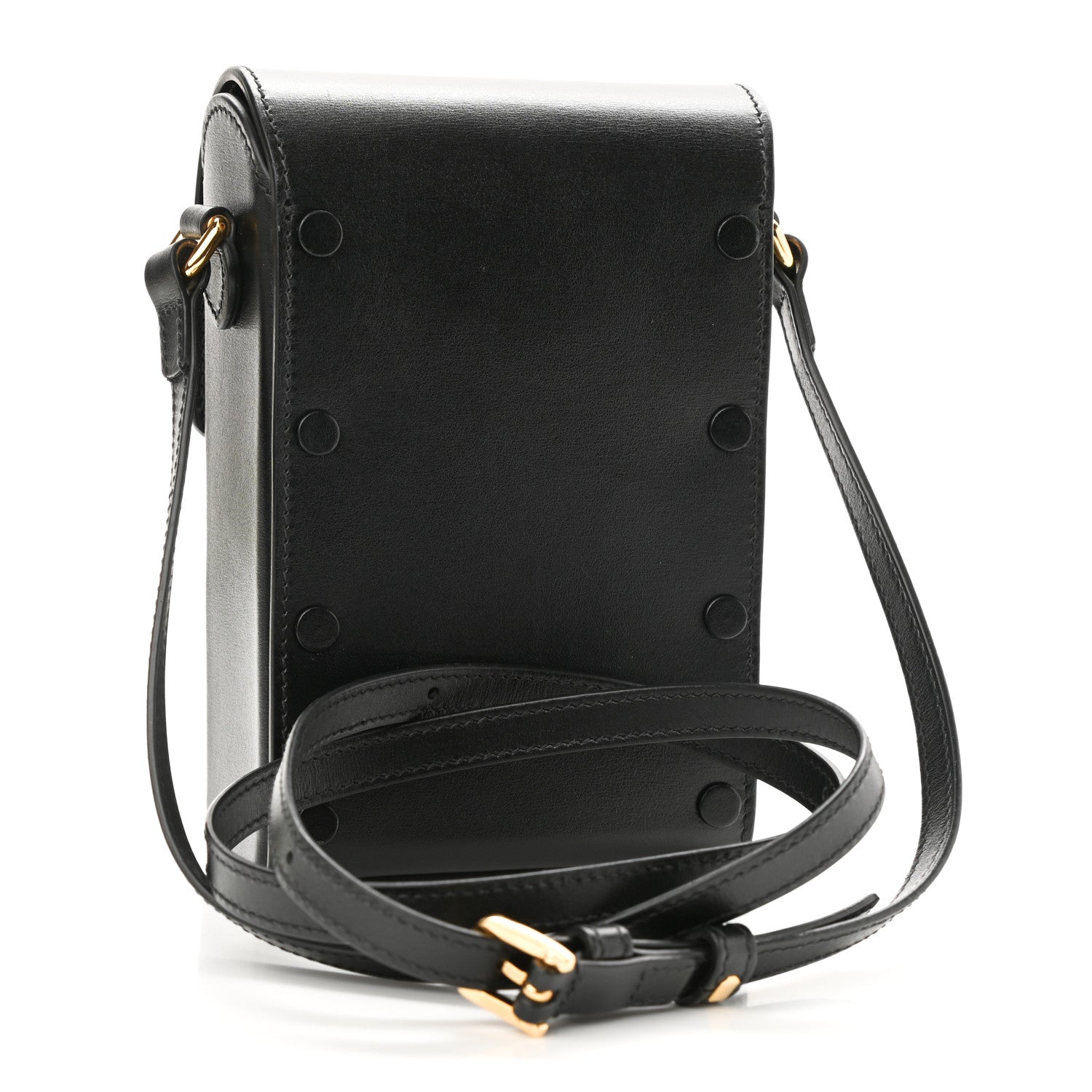 Gucci Boarded Plutone Calfskin Mini Horsebit 1955 Crossbody Bag Black 3 of 12