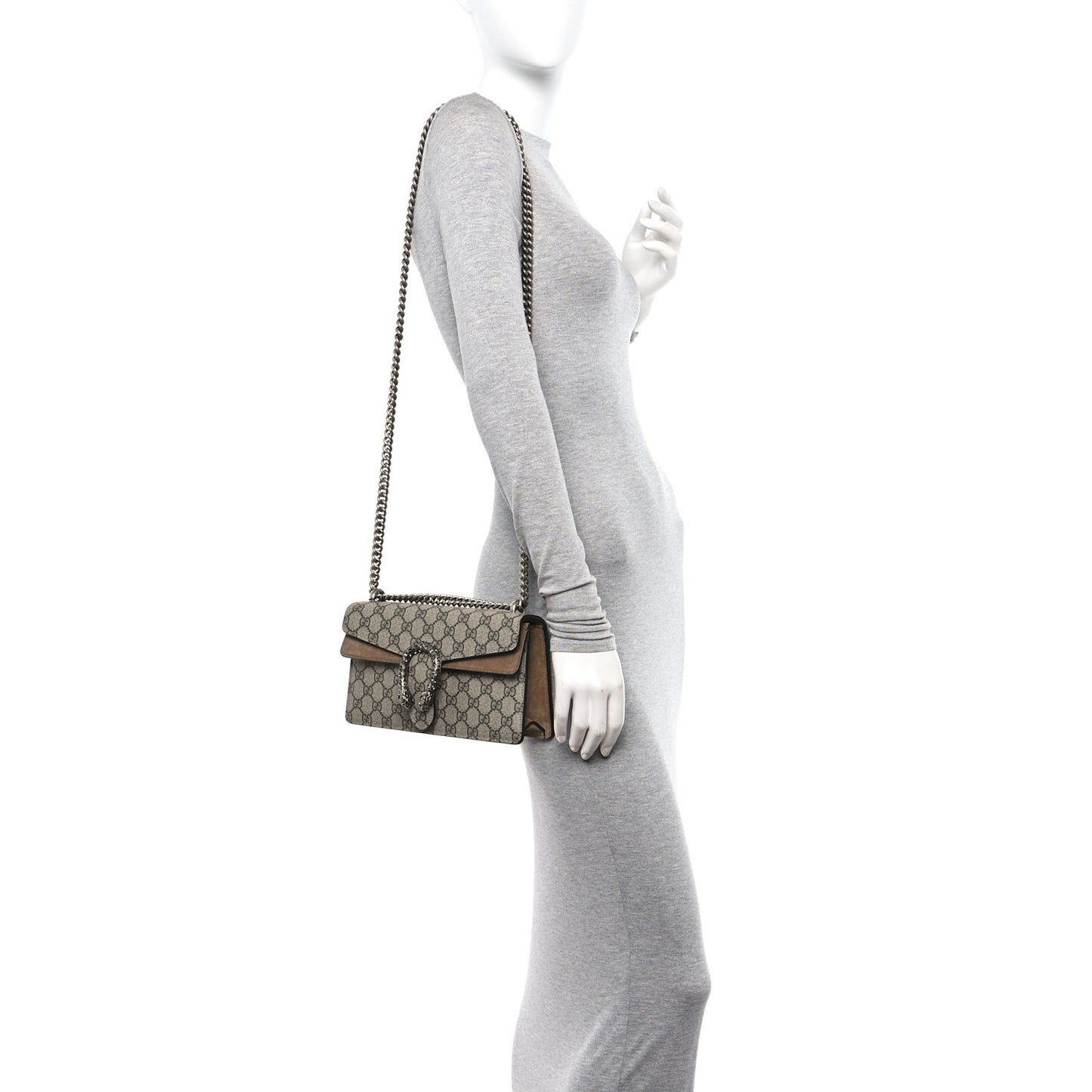 GG Supreme Monogram Small Dionysus Shoulder Bag Taupe