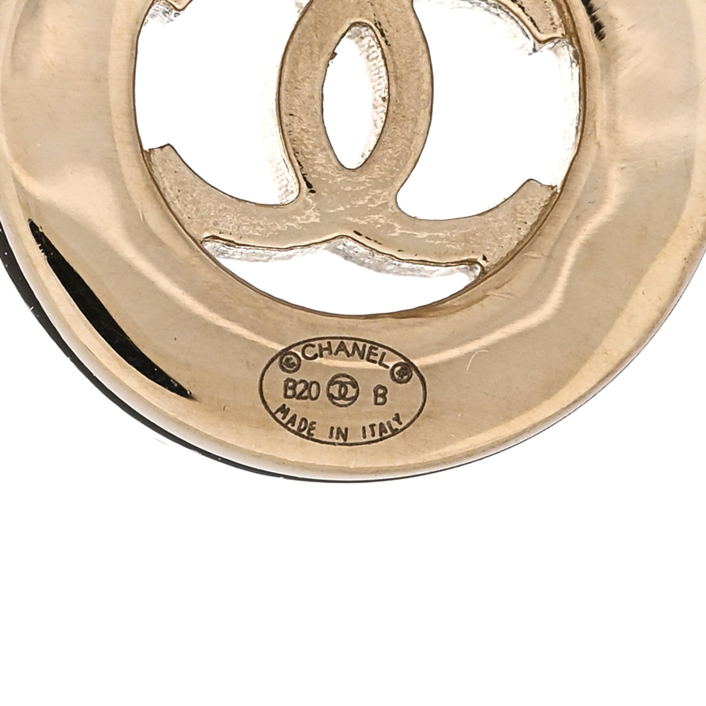 Crystal CC Round Earrings Gold
