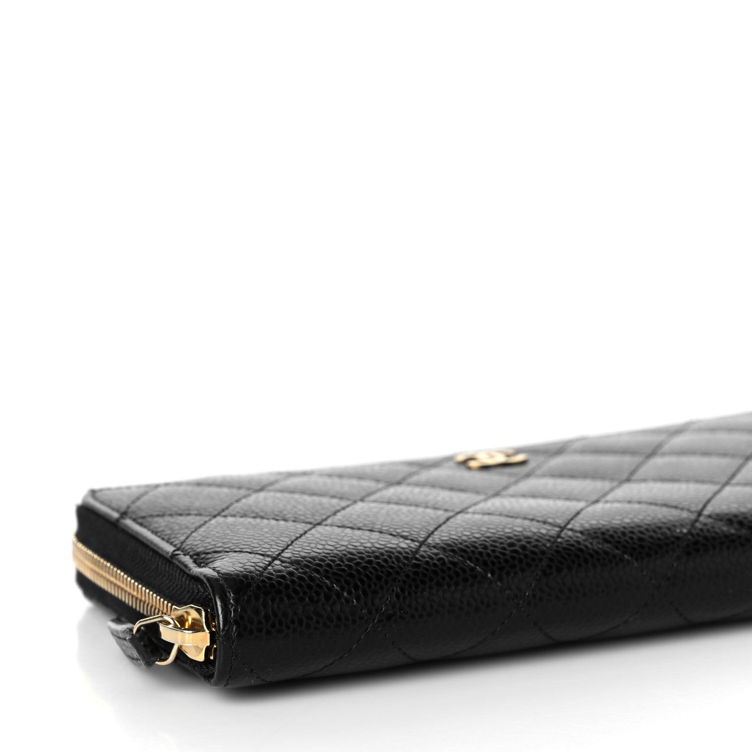 Chanel Caviar Quilted Large Gusset Zip Around Wallet Black 8 of 9