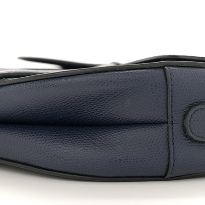 Christian Dior Grained Calfskin Saddle Bag Navy 10 of 13