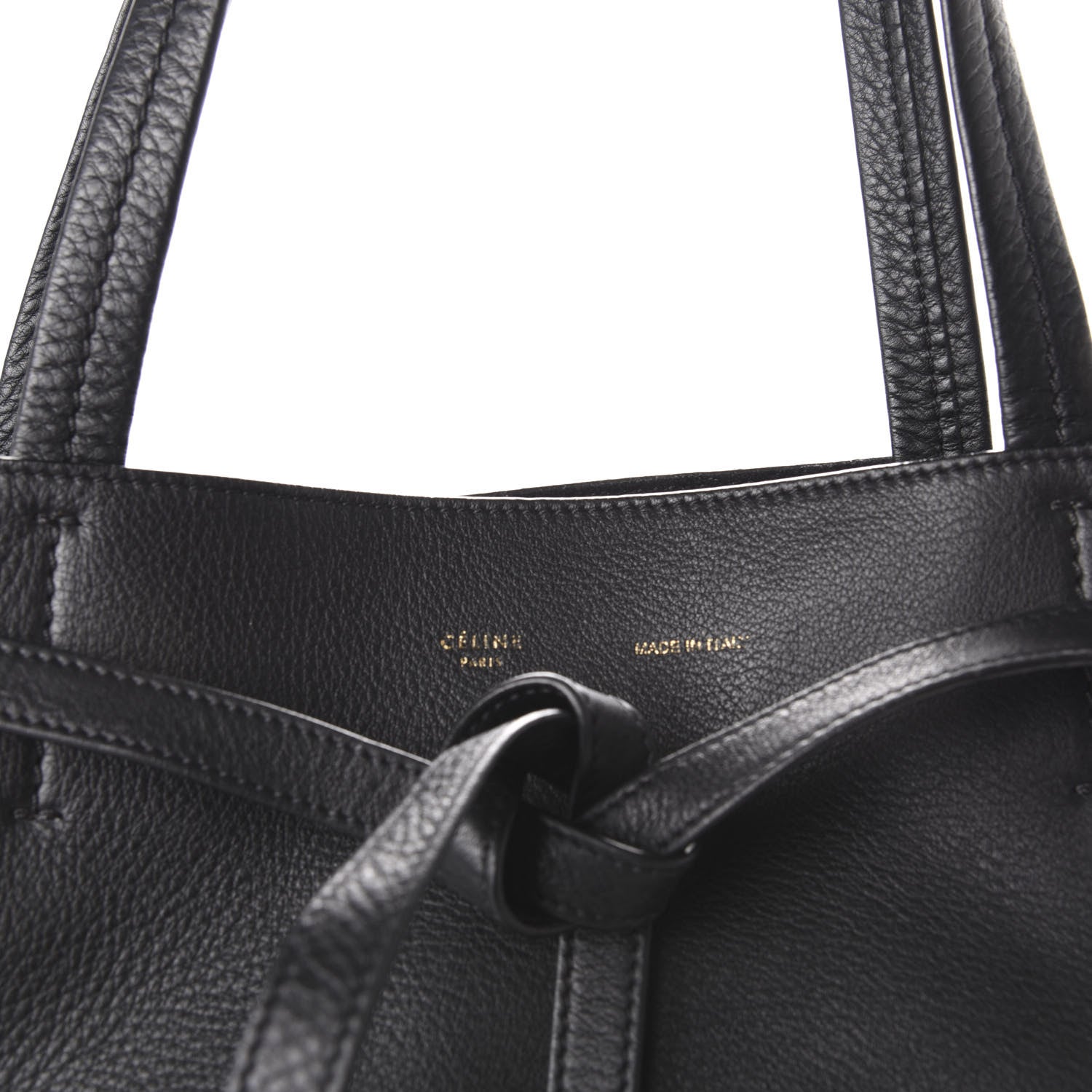 Celine Soft Grained Calfskin Medium Belt Cabas Phantom Black 8 of 10