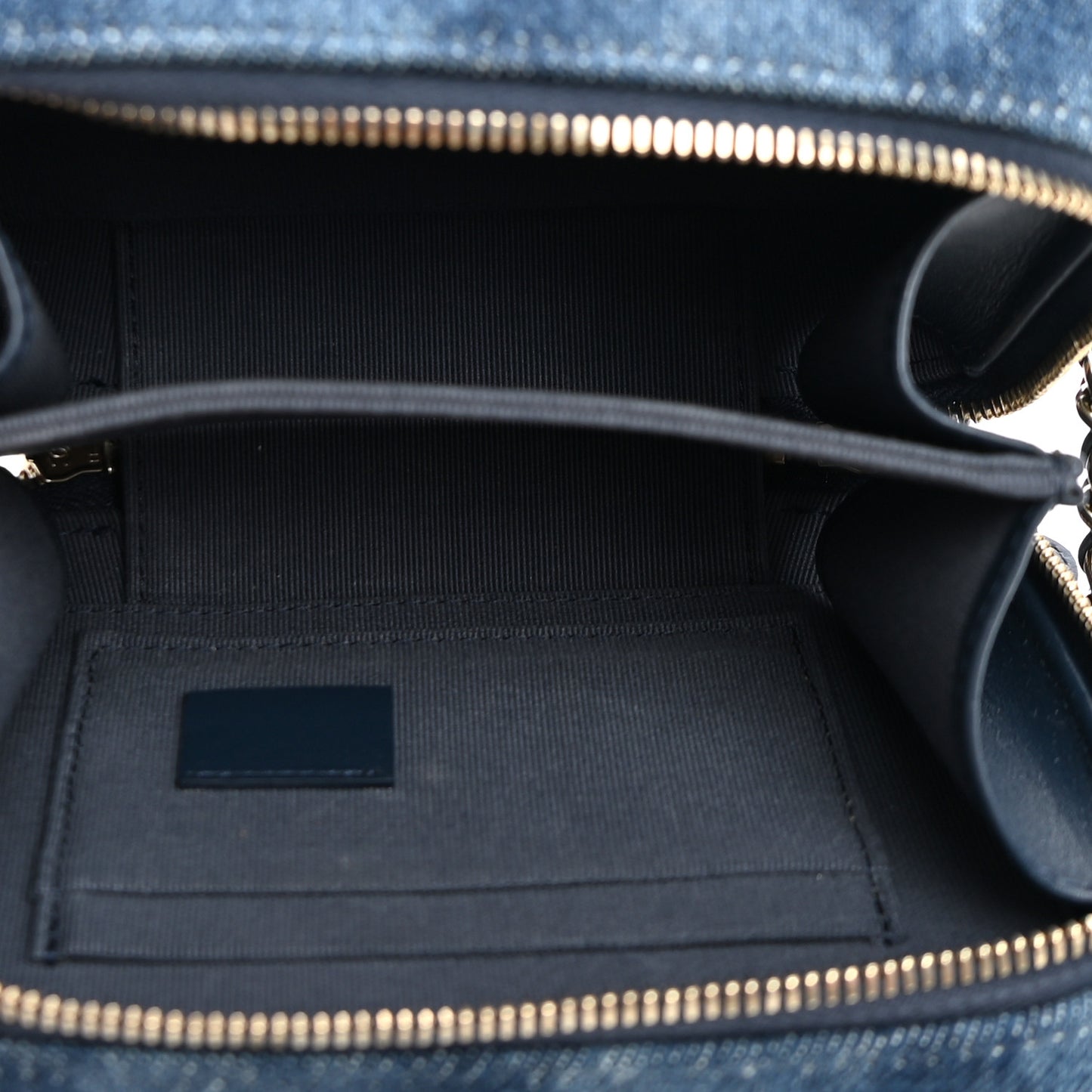 Printed Denim CC Camera Case Blue
