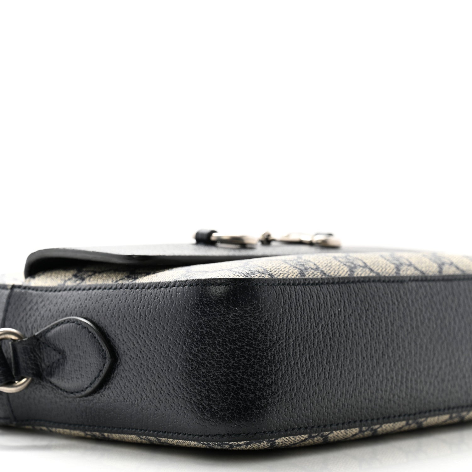 Gucci GG Supreme Monogram Textured Dollar Calfskin Small Horsebit 1955 Shoulder Bag Beige Blue 9 of 11