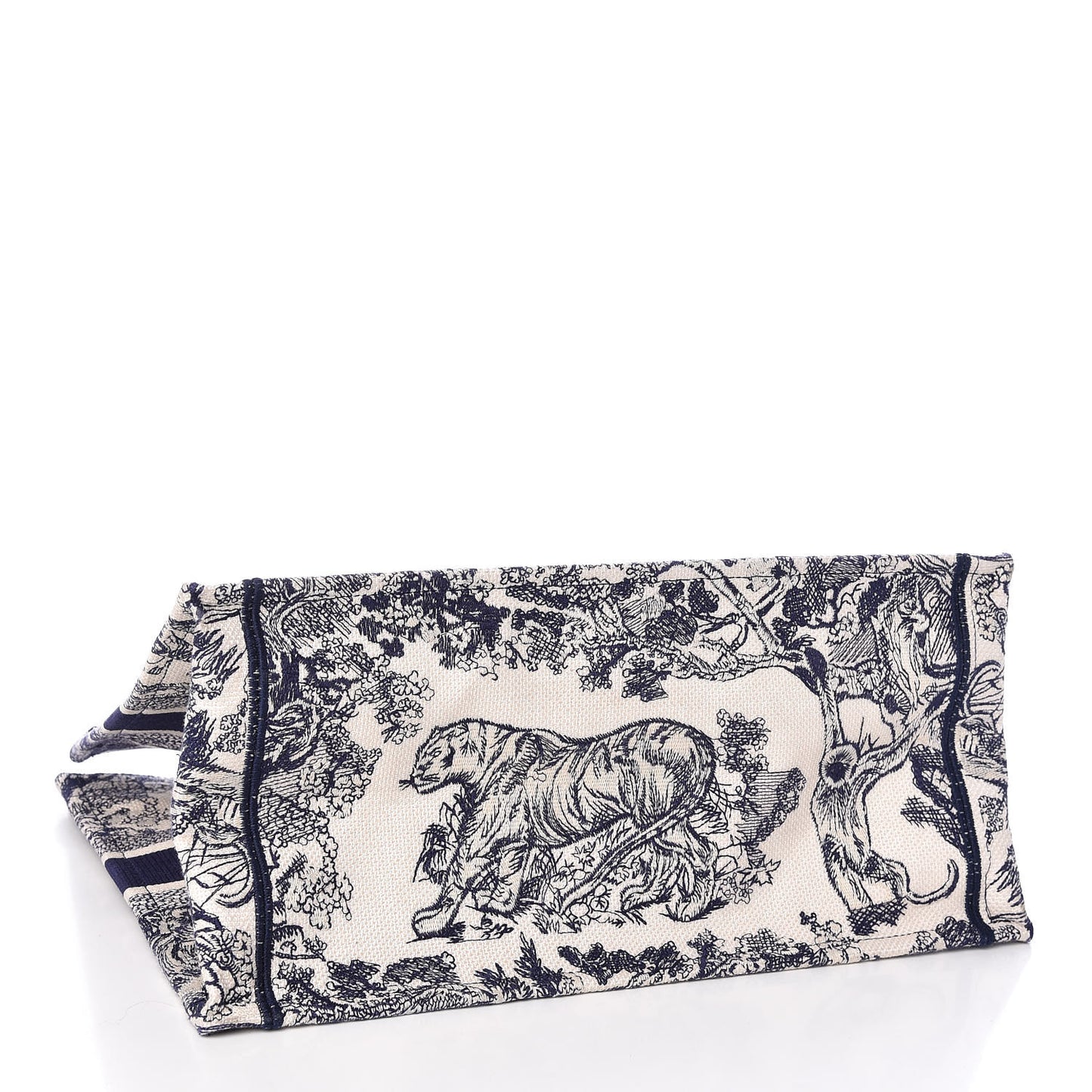 Canvas Embroidered Medium Dioriviera Toile De Jouy Book Tote Blue