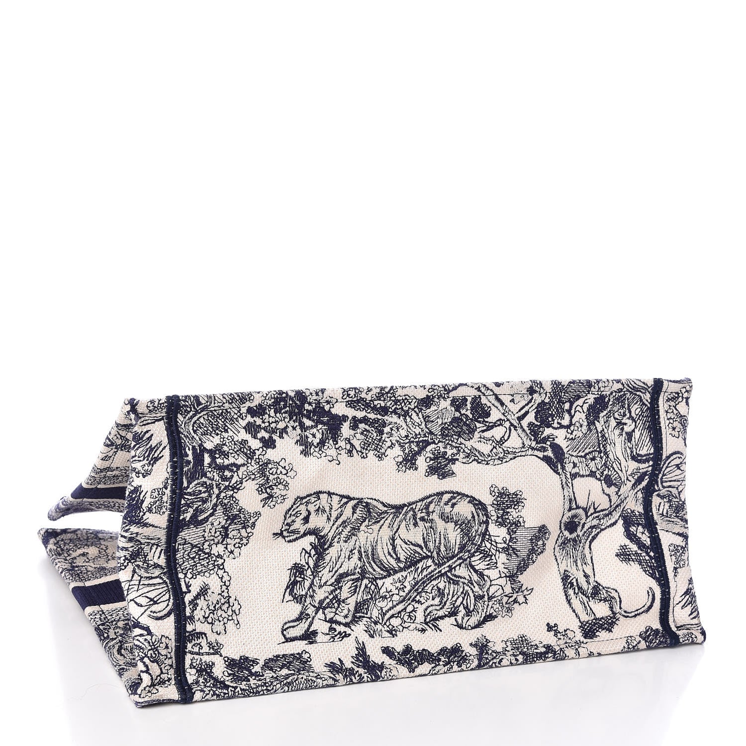 Christian Dior Canvas Embroidered Medium Dioriviera Toile De Jouy Book Tote Blue 4 of 9
