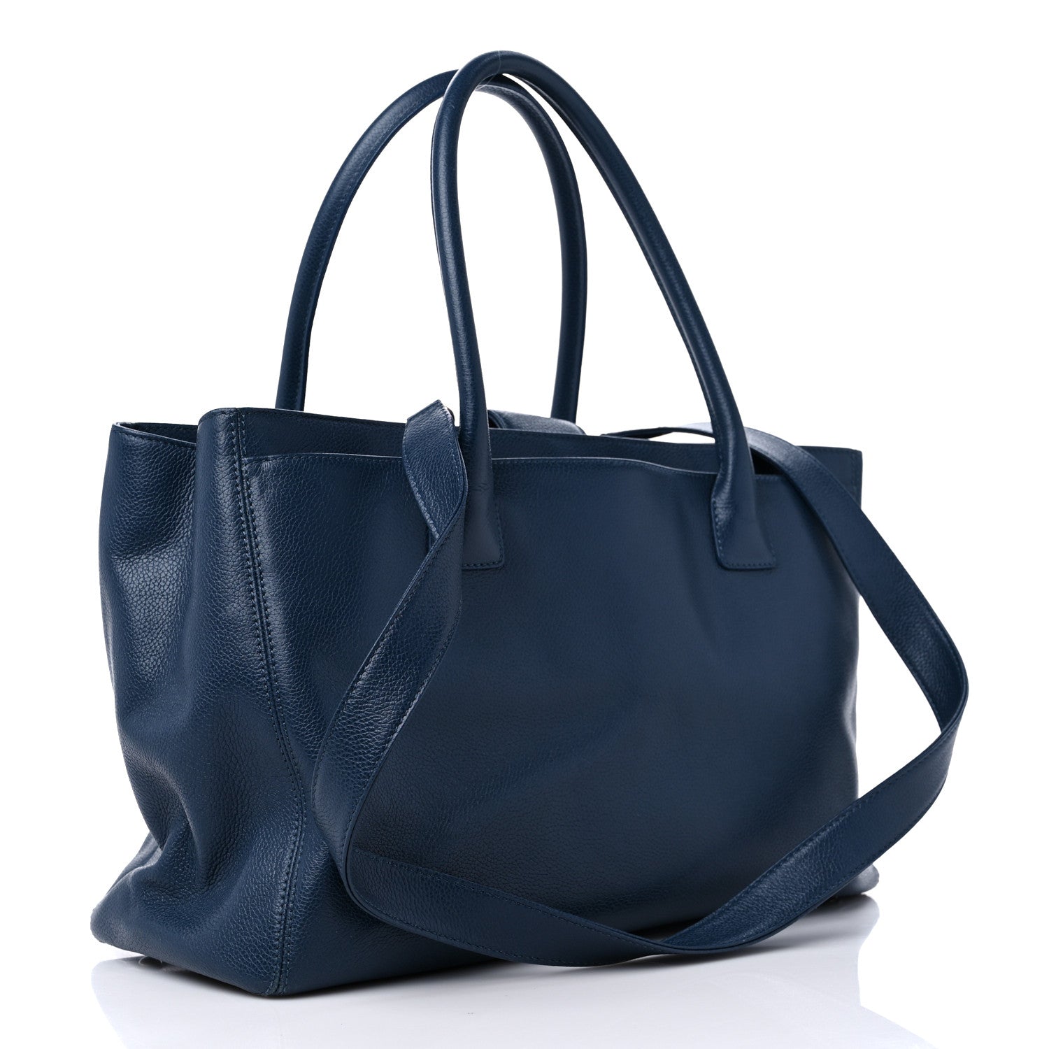 Chanel Calfskin Cerf Executive Shopper Tote Blue 3 of 15