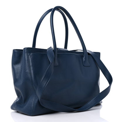 Chanel Calfskin Cerf Executive Shopper Tote Blue 3 of 15