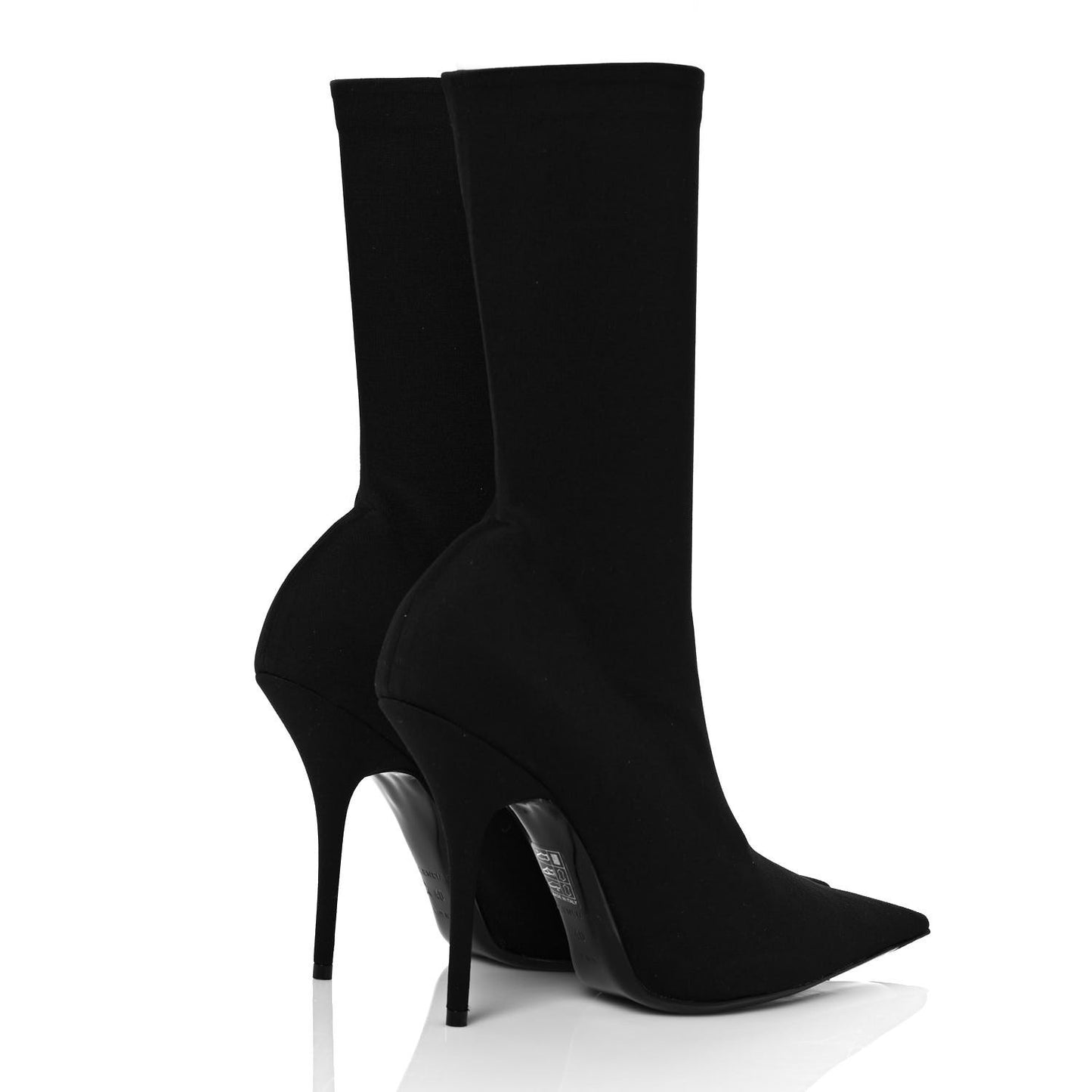 Matte Spandex Extreme Pointed Toe Knife 110mm Ankle Boots 38 Black