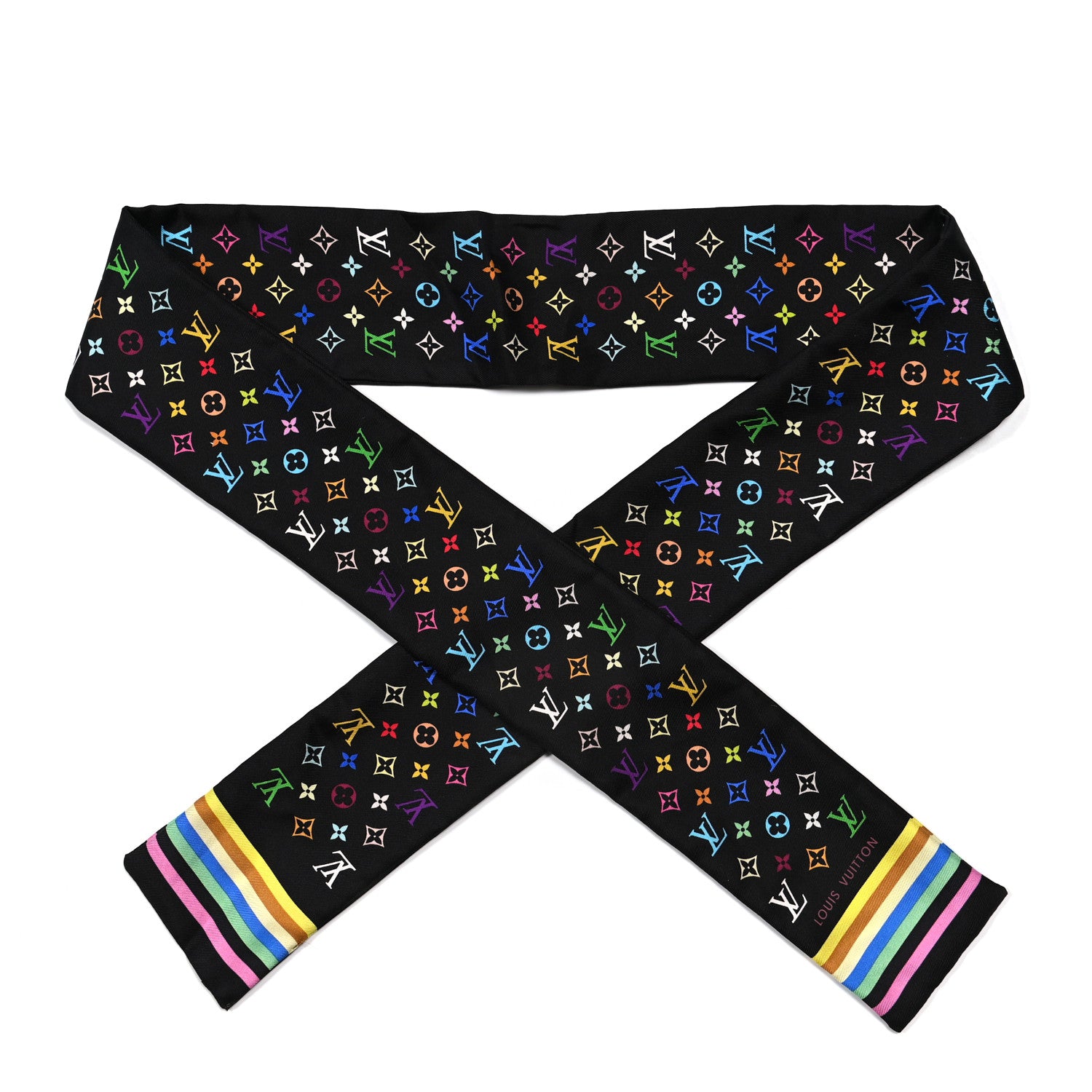 Louis Vuitton Silk Monogram Multicolor Bandeau Black 1 of 4