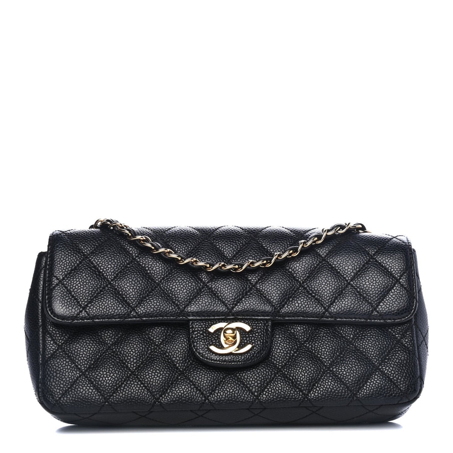 Caviar Quilted East West Flap Black