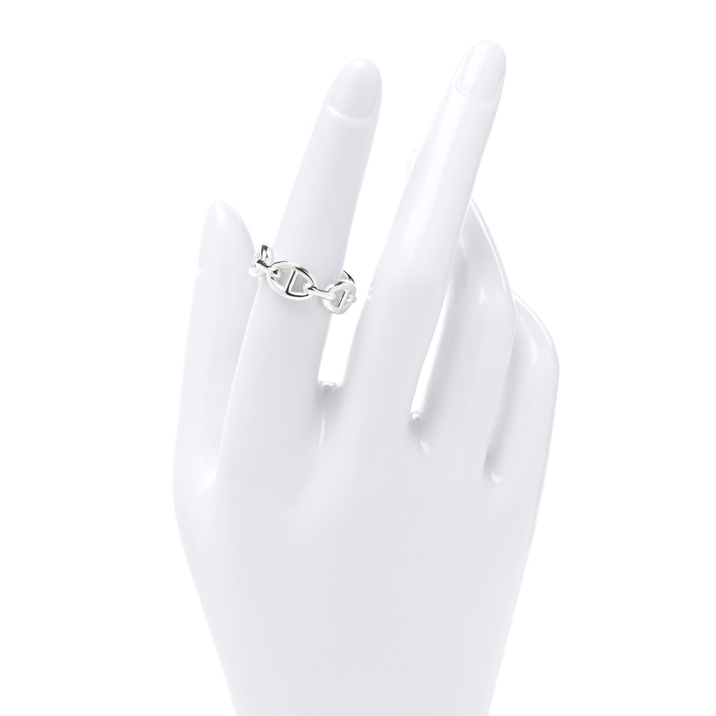Sterling Silver PM Chaine d'Ancre Enchainee Band Ring 53 6.5