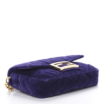 Fendi Velluto FF Embossed Mini Baguette Viola Plus 4 of 13