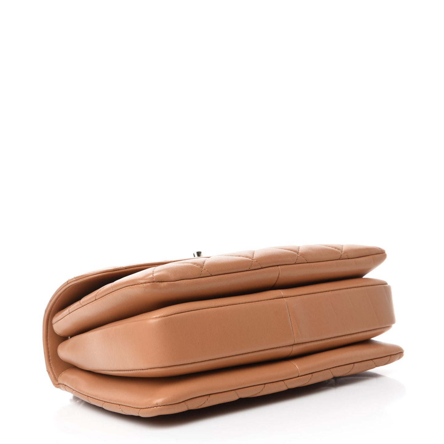 Lambskin Quilted Small Trendy CC Flap Dual Handle Bag Camel