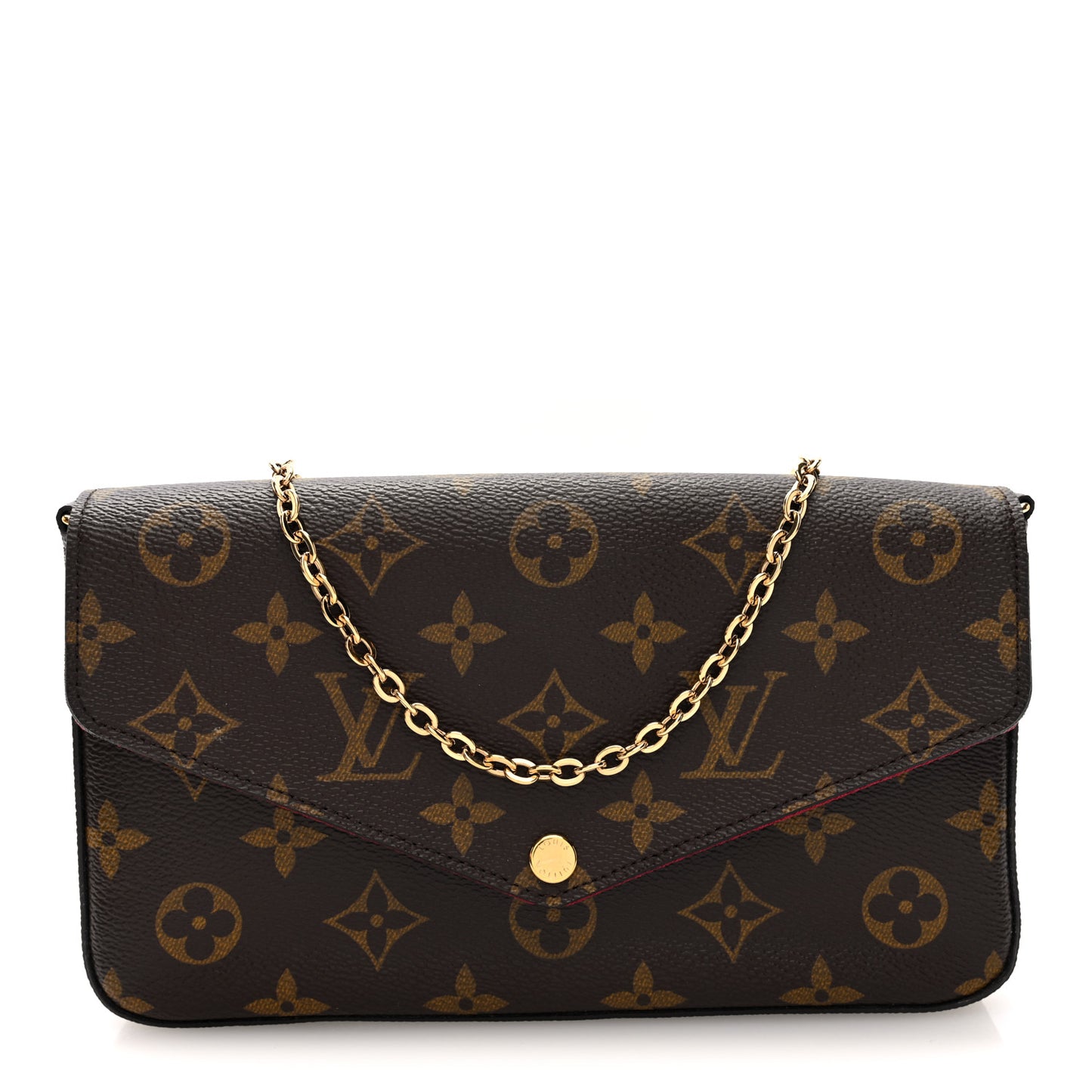 Monogram Pochette Felicie Chain Wallet Fuchsia
